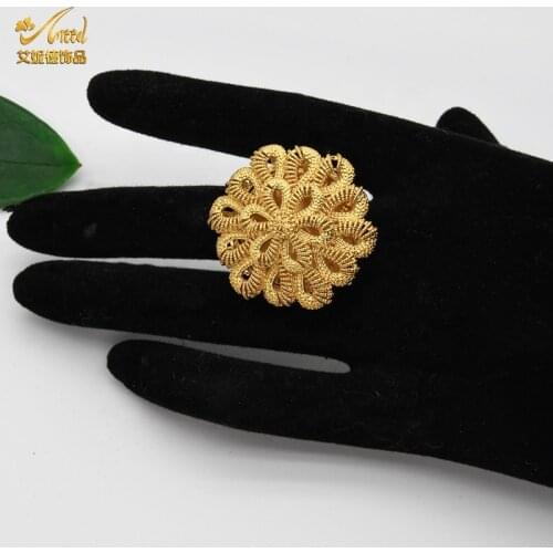 ANIID African Gold Rings For Women Wedding Turkish Nigerian Bride Indian Brazilian Fashion Dubai Hawaiian 2021 Adjustable