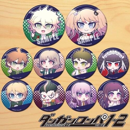 Anime Danganronpa Hinata Hajime Nagito Komaeda Enoshima Junko Figure 8549 Badge Round Brooch Pin Gifts Kids Collection Toy