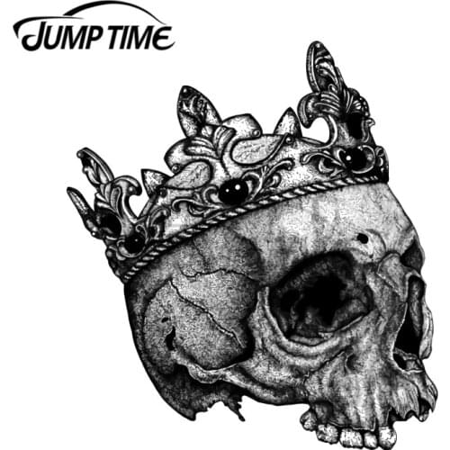 JumpTime 13 x 11.5 cm For King Skull and The Crown Car Sticker Scratch-Proof Motorcycle Decal Cartoon Windshield Vinyl Car Wrap