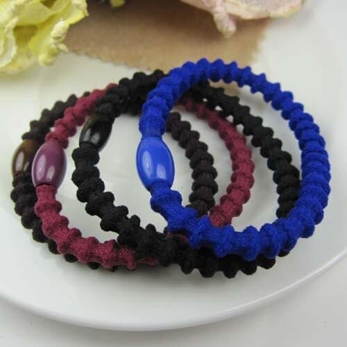 50PCS/LOT Bamboo hair ring Elastic Ponytail Holders Hair Accessories Girl Women Rubber Band Free shipping