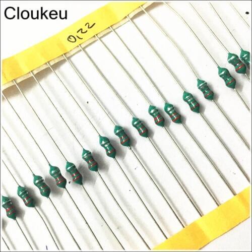 20Pcs 1/4w 0.22uH R22 Color ring inductance Inductor 0307 0.22uH R22K