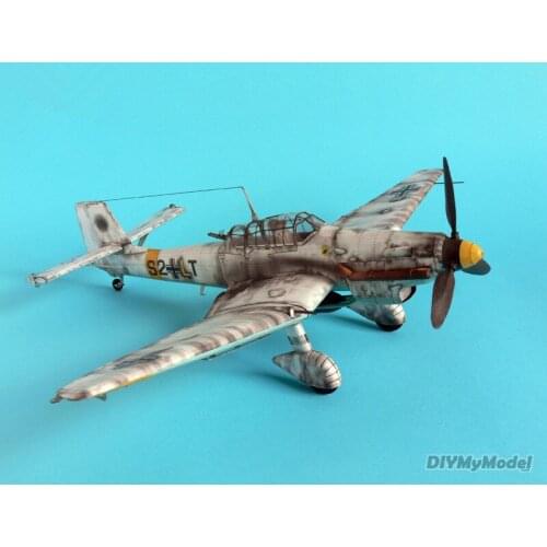 DIYMyModeI 1:33 Germany Junkers Ju-87 D-3 Bomber Aircraft Plane DIY Paper Model Kit Puzzles Handmade Toy DIY