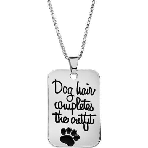 Euro-American Creativity Letter Dog Claw Pendant Necklace Fashion Dog Tag Jewelry For Christmas Gifts