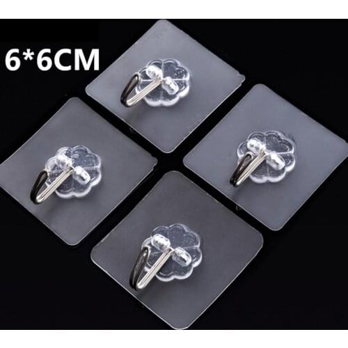 Hot Sale 1/5PCS Strong Transparent Wall Hanger Hook Multi-functional Kitchen Bathroom Hook Bedroom Self Adhesive Door Hook TSLM1