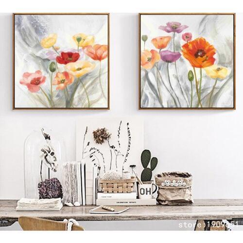 Cotton no frame pastoral flowers scenery canvas printings oil painting printed on cotton wall art decoration pictures