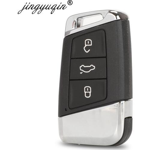 Jingyuqin 3 BTN Smart Car Key Shell Case For Volkswagen VW Passat B8 New Magotan B5 Skoda Superb A7 Variant Golf +Insert Blade