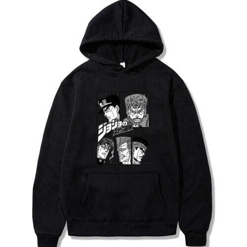Jojo Bizarre Adventure Hoodies Long Sleeve Sweatshirts Loose Pullovers Unisex Tops