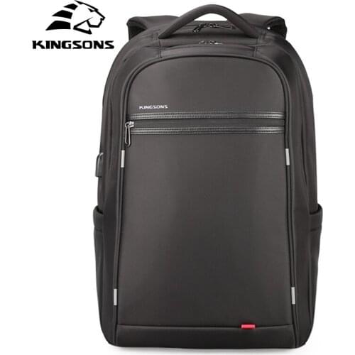Kingsons Fashion Man Business Leisure Bag Unisex Large Capacity Computer Bag for 17'inch Laptop Teenager Waterproof USB Backpack