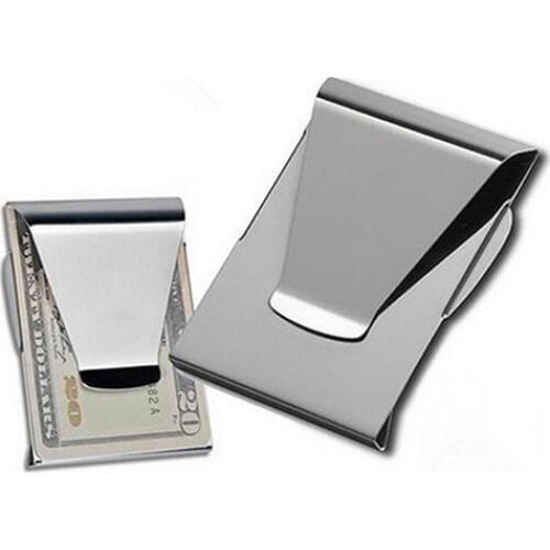 SANWOOD Stainless Steel ID Card Folder Double Sided Wallet Holder Slim Money Clip geld klipp Wallet Clip Men Cash Wallet деньги