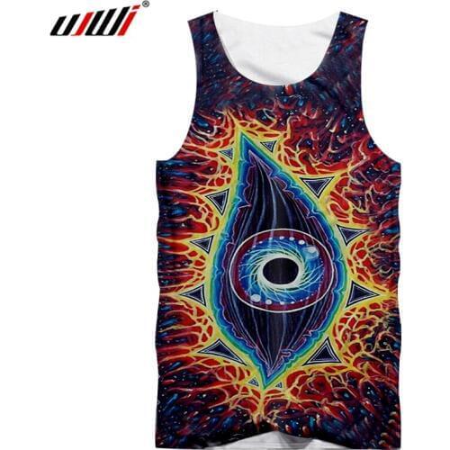 UJWI Tank Top Mens New Arrival Funny Print Colorful Eyes 3d Tanktops Homme Hip Hop Sleeveless Shirts Undershirt Singlet Men