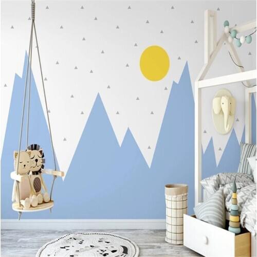 Milofi custom 3D wallpaper mural geometric color mountain peak cartoon childrens room background wall living room bedroom decor
