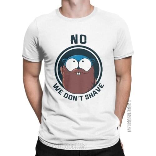 Men T-Shirt Golang Gopher Won't Shave Creative 100% Cotton Tees Classic Short Sleeve T Shirts Crewneck Tops Unique