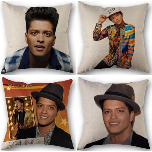 Bruno Mars Pillowcase High Quality Home Textile Cotton Linen Fabric 45x45cm One Side Decoration Pillow Cover New 0603