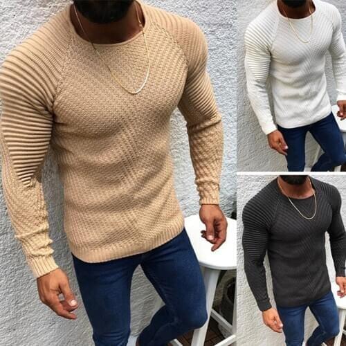 2021 New Autumn Winter Pullover Sweaters Men O-neck Solid Color Long Sleeve Knitwear Slim Mens Sweater Pull Male Clothing MY279