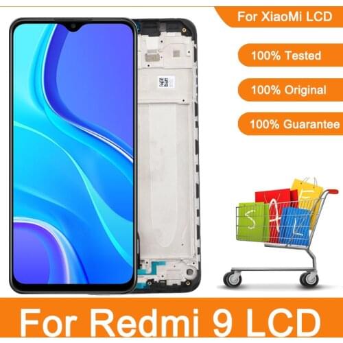 Original 6.53'' LCD For Xiaomi Redmi 9 LCD Display Touch Screen Digitizer Assembly With Frame For Redmi 9 M2004J19AG M2004J19C