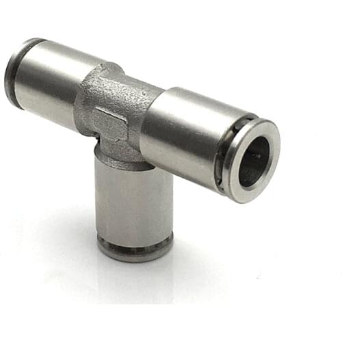 Pneumatic Connectors 4/6/8/10/12/14/16mm Tee Nickel Plated Brass Push In Quick Connector Release Air Fitting Plumbing