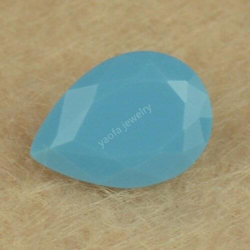 Sale 5A Wax Setting 2x3~13x18mm Blue Turquois e Stone Pear Drop Shape Cut Nano Synthetic Gems For Jewelry