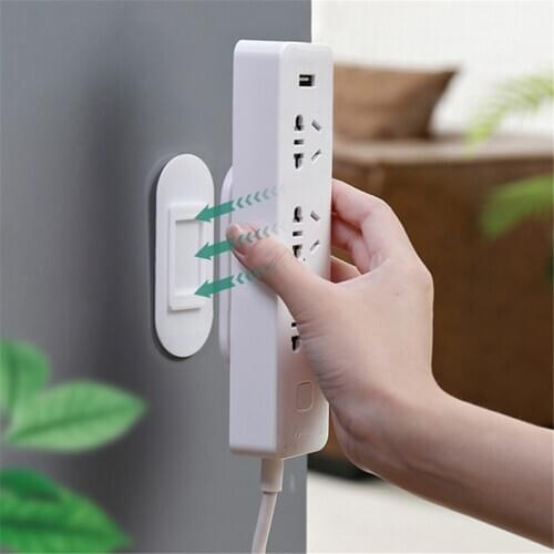 Self-Adhesive Sticker Punch-free Plug Fixer Home Socket Fixer Desktop Cable Organizer Wire Organizer Seamless Power Strip Holder