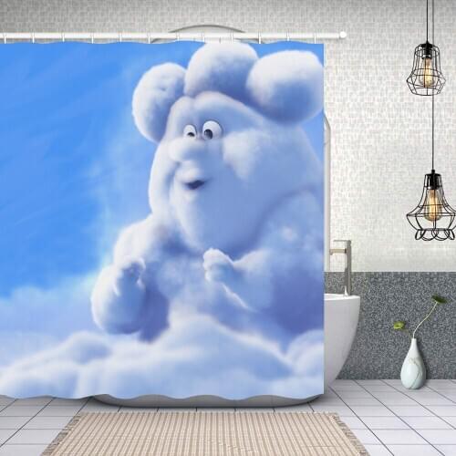 Cartoons Pattern Cute Cloud Baby Doodle Smile Shower Curtain Waterproof Polyester Fabric Waterproof shower curtain