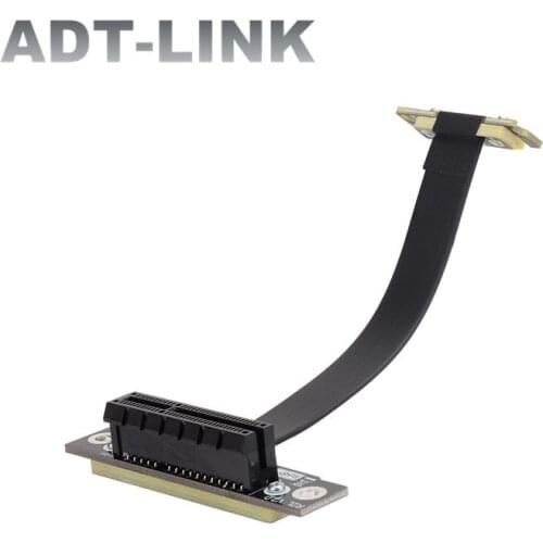 High Quality Gen3 PCIe3.0 x1 To x4 8G/Bps Riser Cable PCI Express Dual 90 Degree Upright Angled Extender PCI-E 4X To 1X Adapter