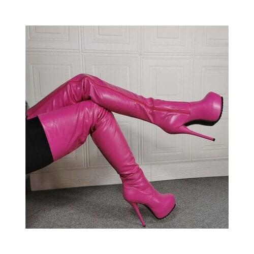 Plus Size 33-47 Sexy Over Knee Thigh High Boots Women Men Unisex Autumn Winter Long Boots Shoes Women Platform Boots