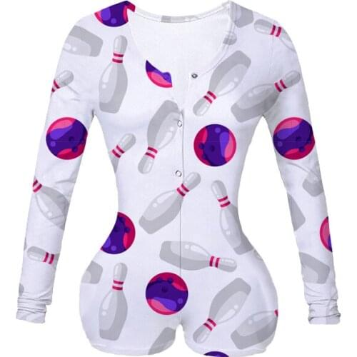 Women Custom Made Strike Sublimation Print Summer Long Sleeves Onesie