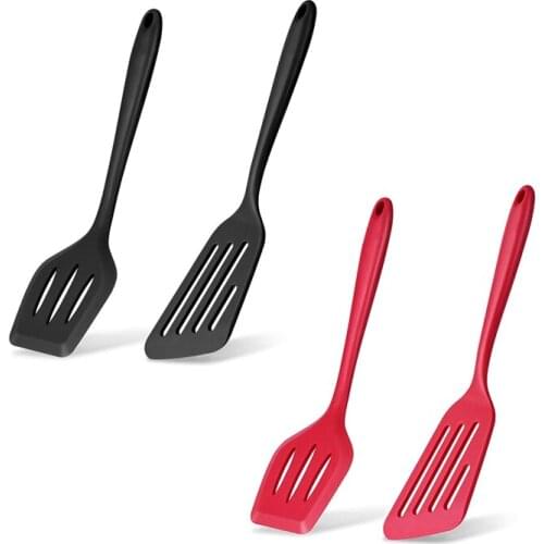 2 Pcs Silicone Slotted Fish Turner Spatula,Flipper Spatulas For Non Stick Cookware Baking,Cooking,Heat Resistant