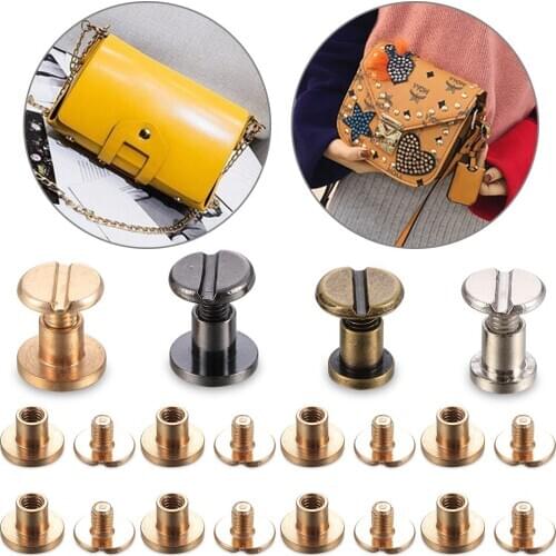 20Pcs Heart Pattern Nail Rivets Copper Leather Craft Belt Wallet Solid Brass Rivet Screws Cloth Shoes Button Decor Nail DIY Tool