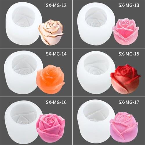 3D Rose Shape Silicone Fondant Cake Decorating Mold Handmade Soap Molds Epoxy Resin Glue Mould Baking Tools Kitchen Accessories