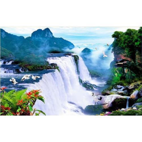 3d wallpaper custom mural Chinese style Big waterfall scenery TV background wall photo wallpaper for walls 3 d living room decor