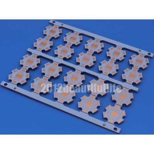 5pcs High Quality 20mm Copper PCB Board Heatsink Base Plate For Cree MKR MK-R Led