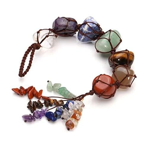 7 Chakra Crystal hanging ornament repair Crystal Gemstone window ornament Feng Shui decoration meditation Bohemia decoratio