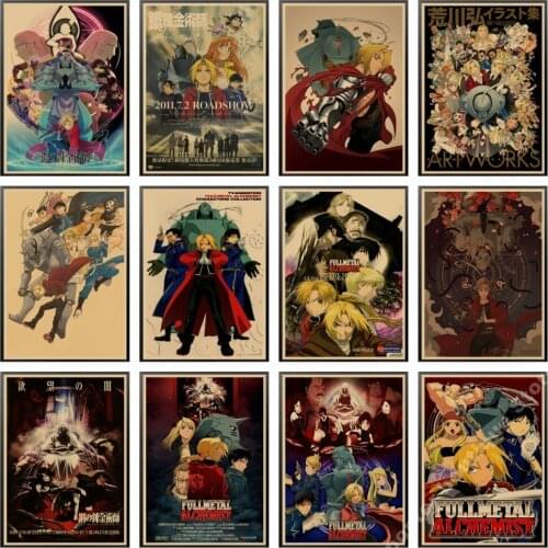 Anime Fullmetal Alchemist Vintage Posters Home Room Home Decor Comic Exhibition Display Wall Stickers Art Painting