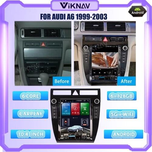 10.4 Inch Android Car Radio For AUDI A6 1999-2003 GPS Navigation Carplay Multimedia DVD Stereo Auto Touch Screen Head Unit