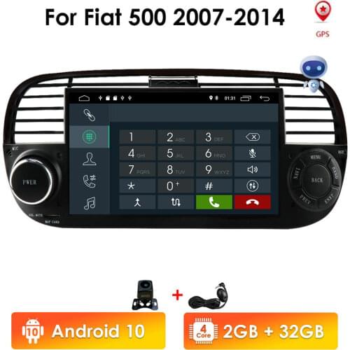 7'' DSP IPS Android CAR RADIO for FIAT 500 2GB RAM 32GB ROM FLASH GPS AUTO STEREO NAVIGATION Multimedia DAB+ OBD2 TPMS DVR WIFI