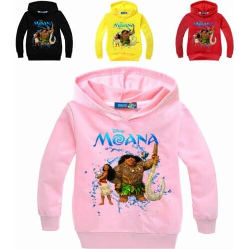 Children Clothes Moana Printed Boys Sweatshirts Long Sleeve T-shirts Baby Girl Hoodies Spring Clothes Toddler Outerwear Tops Tee