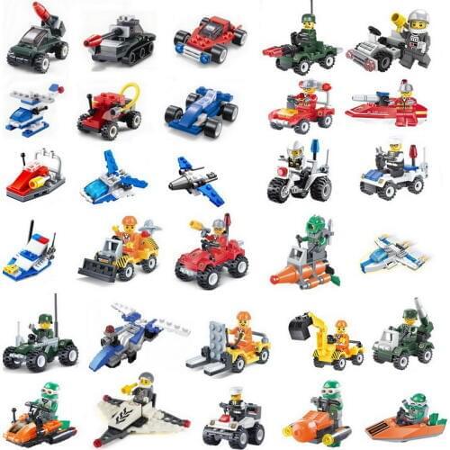 Building blocks city police combat vehicle fire car tank puzzle assembly educational toys for kids fun gift