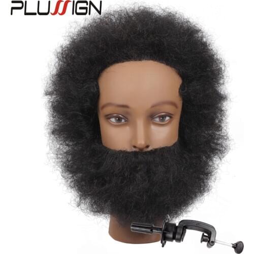 Mannequin Head With Hair Man Training Head 100 Human Hair Afro Style Male Professional Manequin Manikin Head With Clamp Stand
