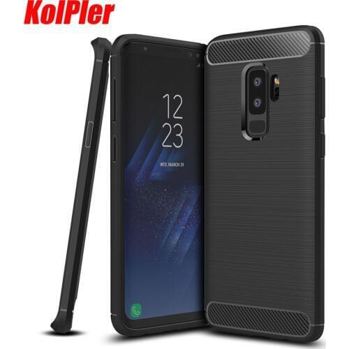 KOLPLER Luxury Carbon Fiber Protection Case For Samsung Galaxy S9 plus Case Silicon Soft Case For Samsung S9 plus cover fundas
