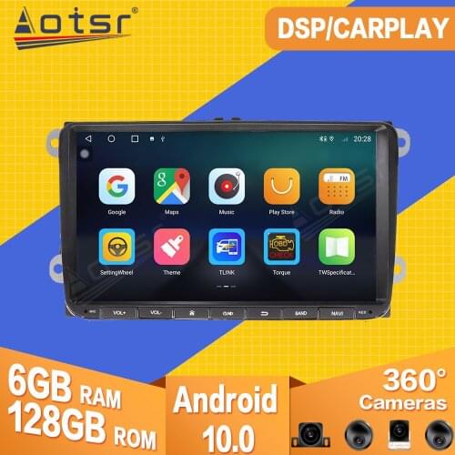 6+128G For Volkswagen VW Series Universal Android 10 Car Tape Radio Recorder Video Player Carplay GPS Navi Multimedia Head Unit