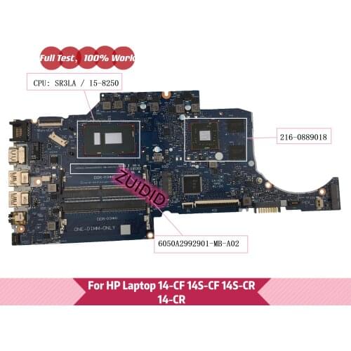 For HP 14S-CR 14S-CF 14-CF 14-CR Laptop Motherboard 6050A2992901-MB-A02 With i5-8250U DDR4 216-0889018 GPU 100% test ok