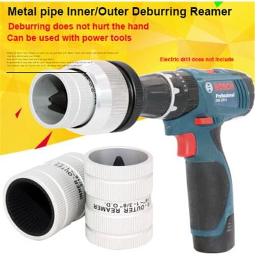 Copper Tube Chamfer Trimming Knife Metal Pipes Deburring Reamer Internal External Chamfering Tool Convertible Electric Reamer