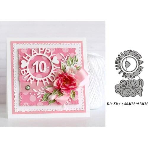 Happy Birthday Numbers 2021 Metal Cutting Dies for DIY Scrapbooking Paper Cardmaking Decor Embossing Crafts No Stamp Stencil