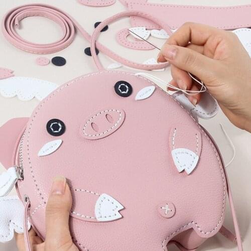 Cute Pig Self-made Bag Handcraft Bag Making Materials Cute Leather Bag DIY Material Mini Bag Handmade Sewing Accessories