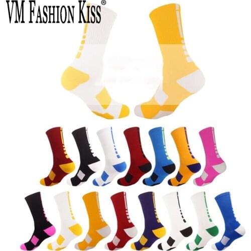 2021 New Gifts For Men Basketball Socks Colour Elite Thick Sports Socks Non-slip Durable Skateboard Towel Bottom Socks Stocking