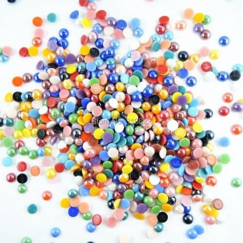 New 8mm Round Flatback Beads Mixed 500pcs Ceramic Flat back Glass Cabochon Garment/Shoes/Bags/Nail Art/ DIY phone Decor Crafts