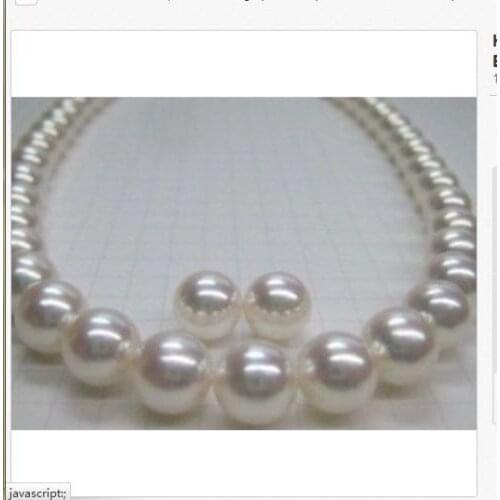 NEW 18"11-12mm south sea round natural white pearl plated Clasp necklace earring set