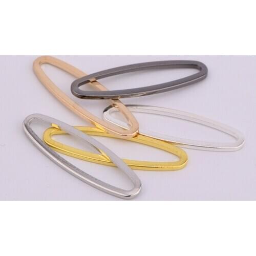 29 * 10mm hollow geometric oval earrings pendant simple pure copper accessories DIY handmade materials