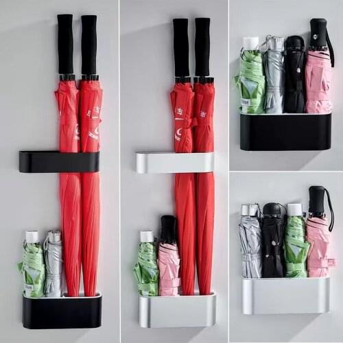 Portable Wall Mounted Umbrella Storage Rack Creative Wall Umbrella Clip Holder Racks Home Storage Hanger Organizer