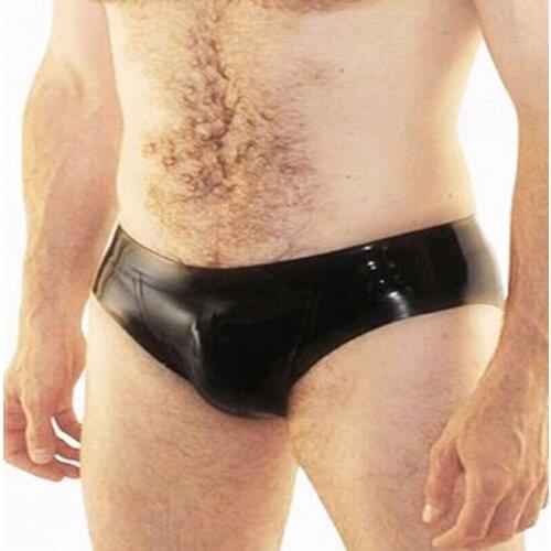 Sexy Black Latex Rubber Man Briefs Gummi Shorts Underwear Club Wear